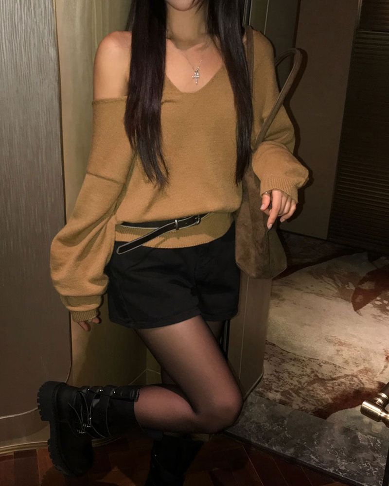 V-Neck Knit & Tank Top Set