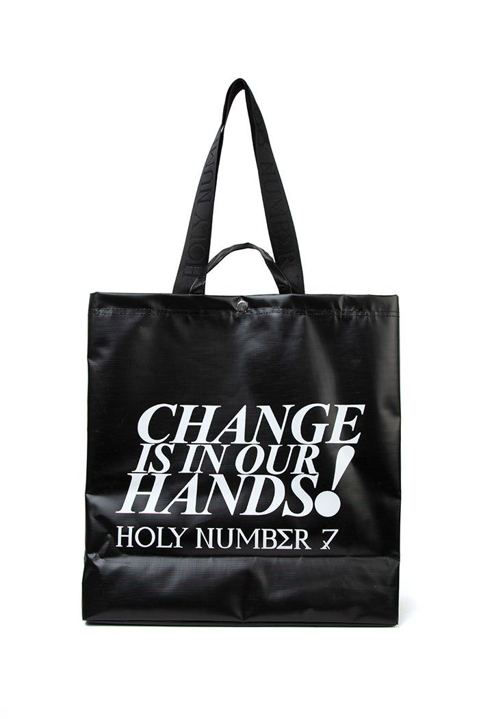 HOLY NUMBER 7(ホーリーナンバーセブン)の「SMILE BIG SIZE SHOPPER BAG_BLACK(Bags)」