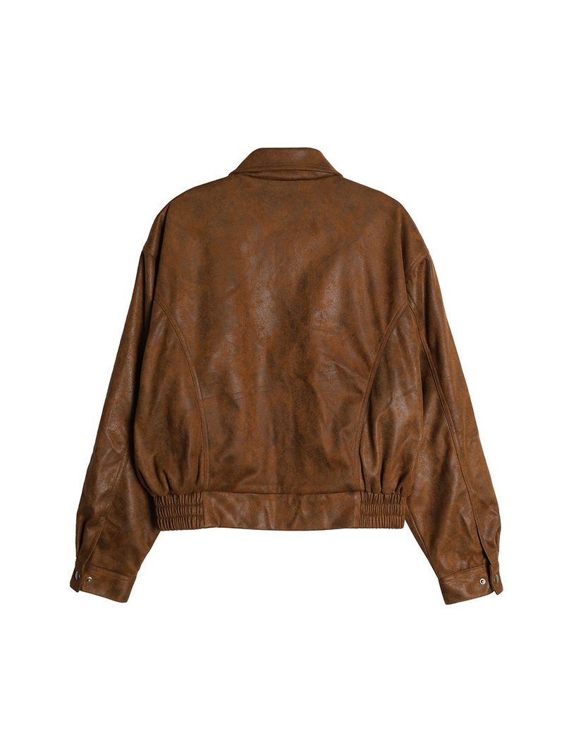 SUEDE WASHED JACKET / BROWN