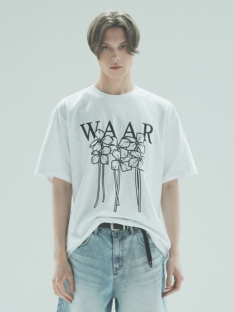 WAAR(ワル)の「T1012 M FLOWER T-SHIRT_WHITE(Tops)」