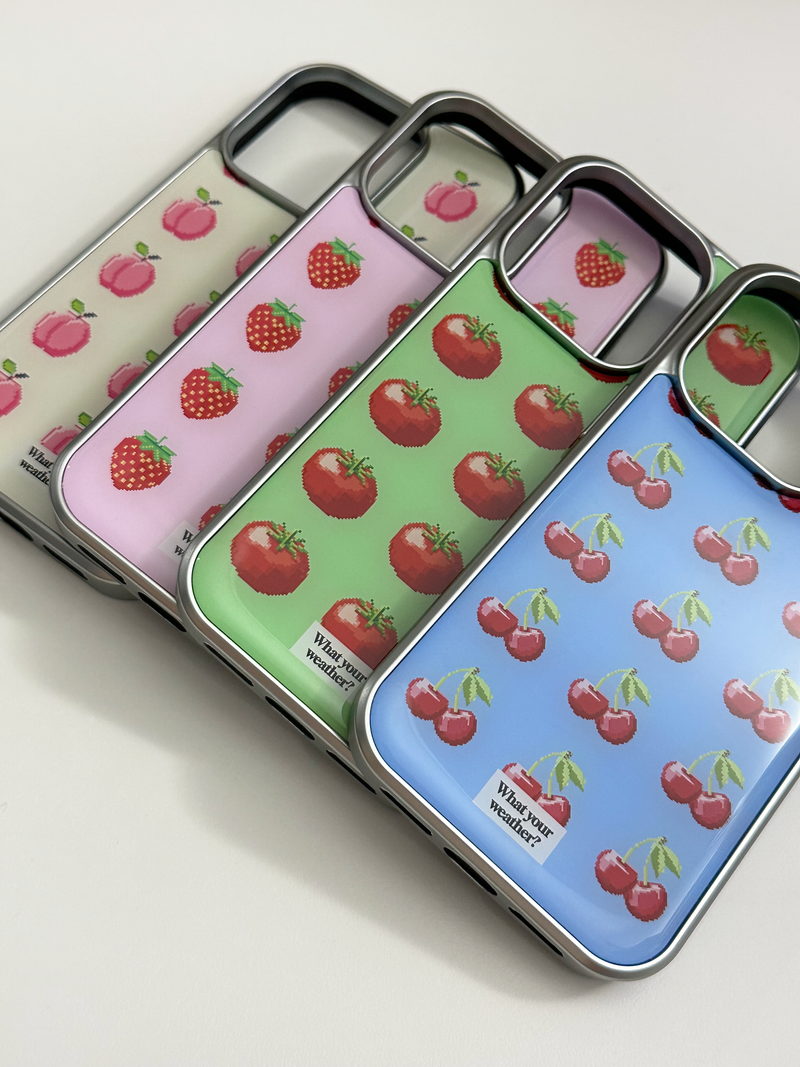 fruit tetris epoxy silver case-tomato