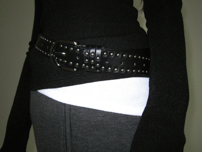 Stud leather belt