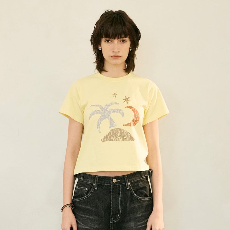 Tropical Half Sleeve T Yellow