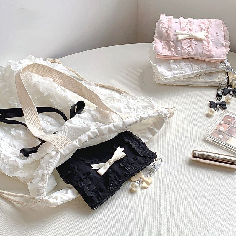 1+2 Lace Ribbon Mini Coin Pouch