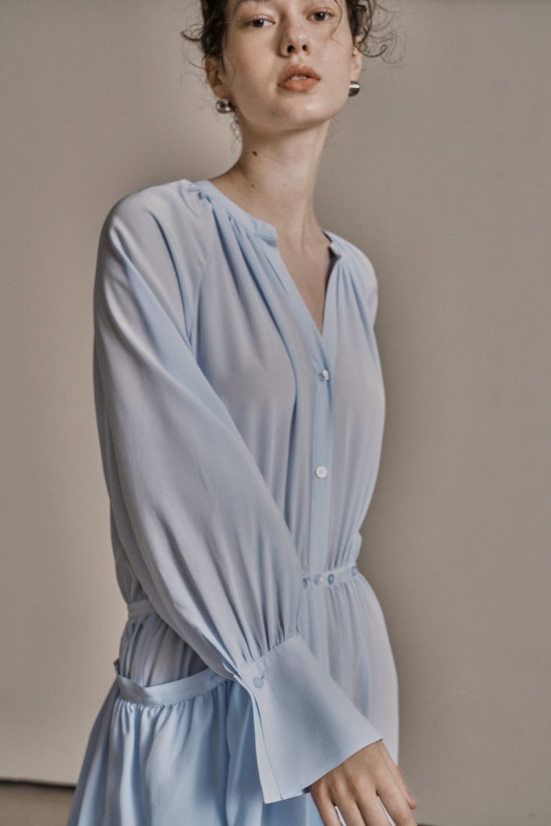 MYTHIC DRESS_BLUE GRAY