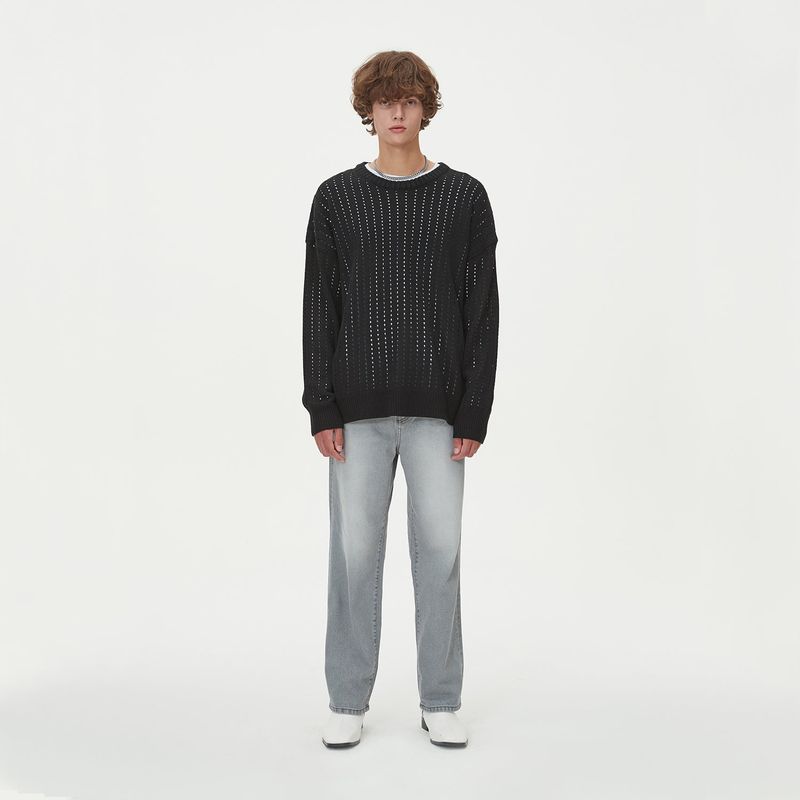 PUNCHING ROUND KNIT_BLACK