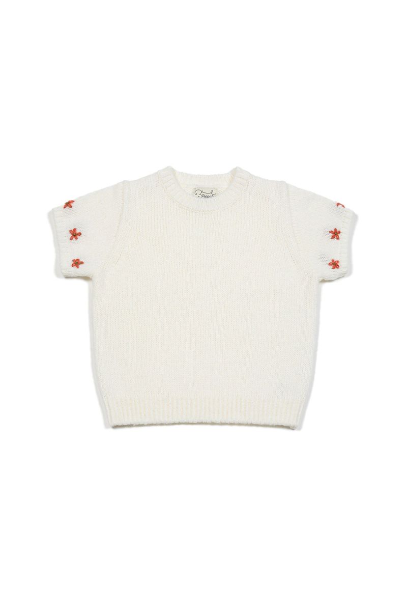 POPPALS（ポップパルズ）の「Mini Flower Short Knit [Ivory]（Tops）」