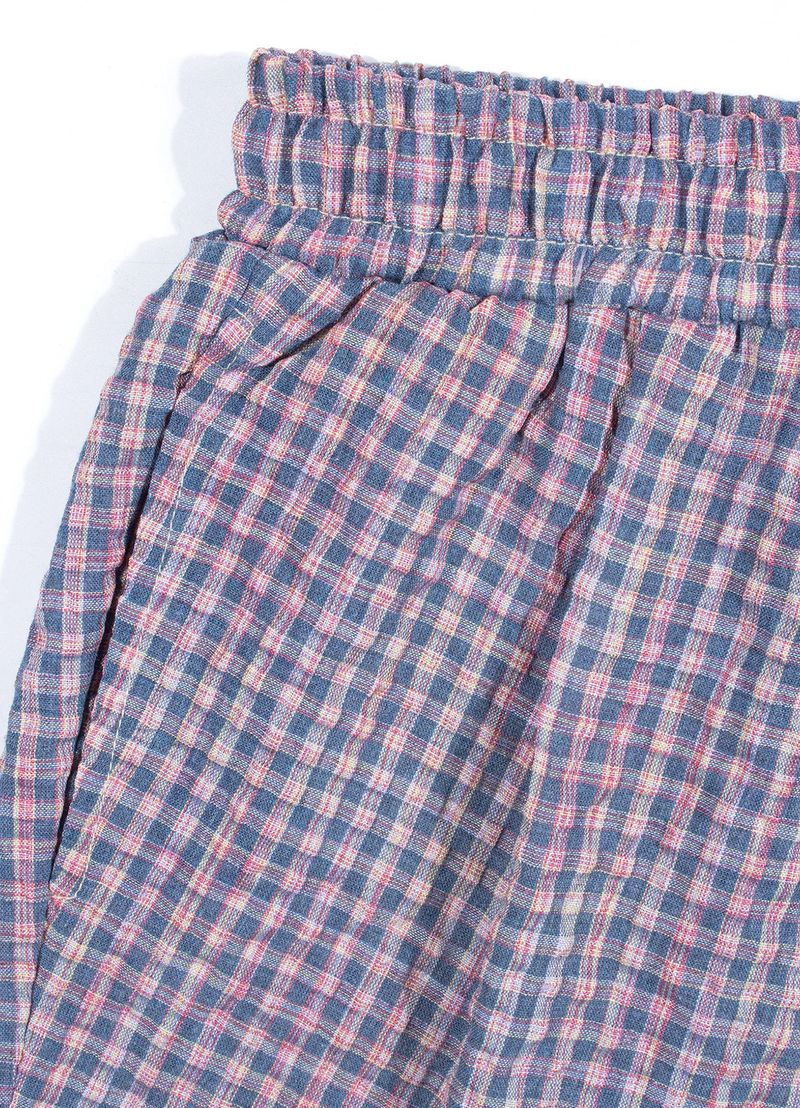 CHECK BOXER SHORTS_Navy