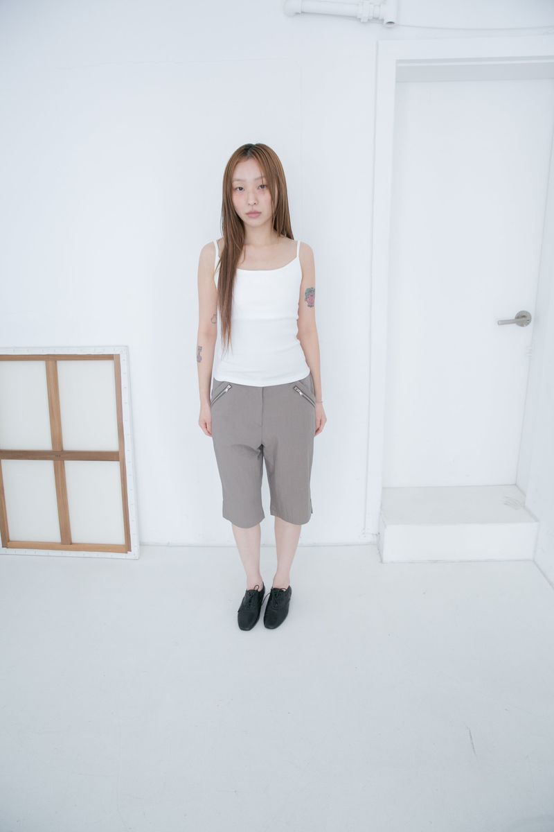 zipper slit capri pants(2colors)