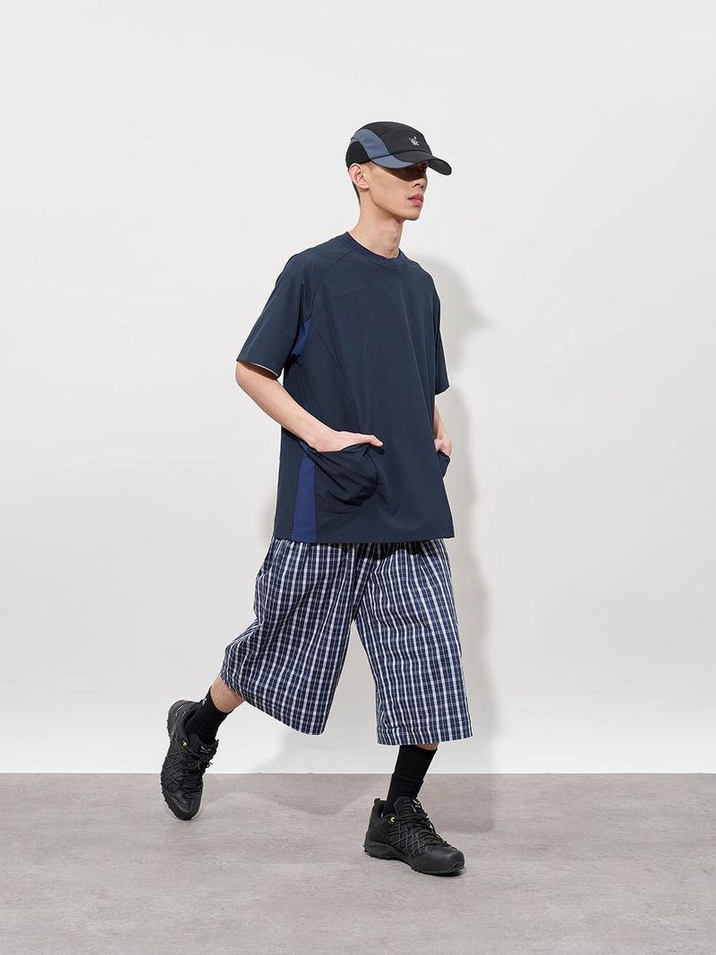 FMACM Spliced Breathable Mesh Cool Feeling Short Sleeve T-Shirt