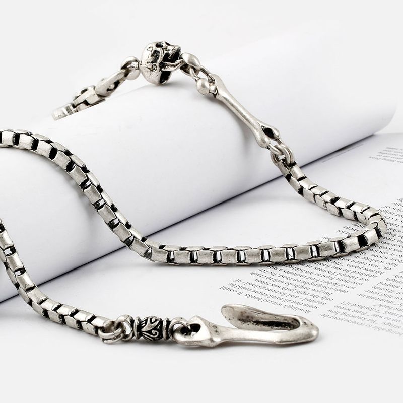 SVC-534 Handmade Skull Antique Silver Pants Chain