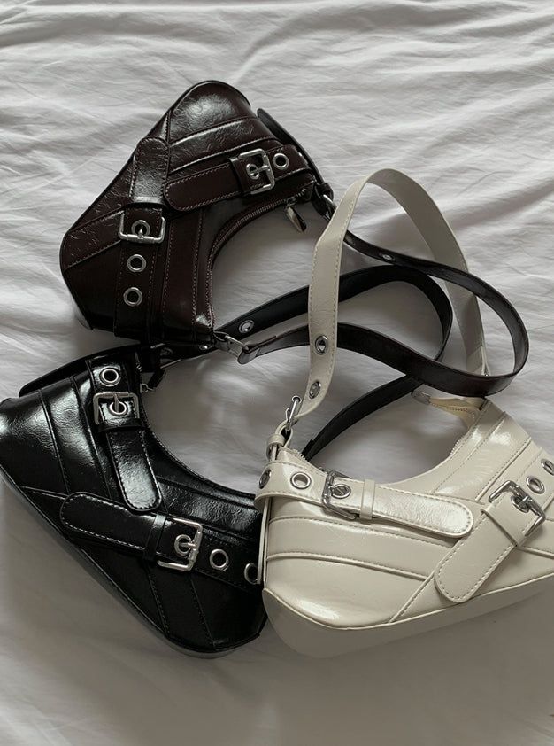 Buckle Leather Eyelet Daily Shoulder Bag