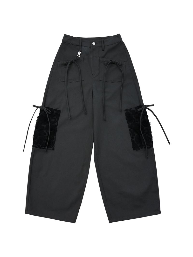 SIWL107（シウォル107）の「リボンコットンパンツ (チャコール)（パンツ）」