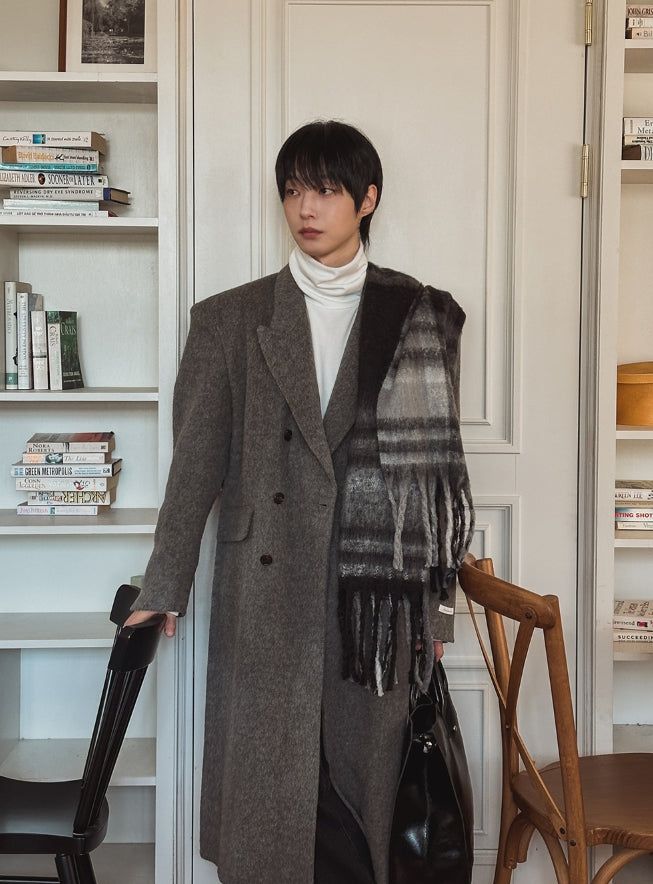 HANDMADE/wool 70% KESTI maxi double coat