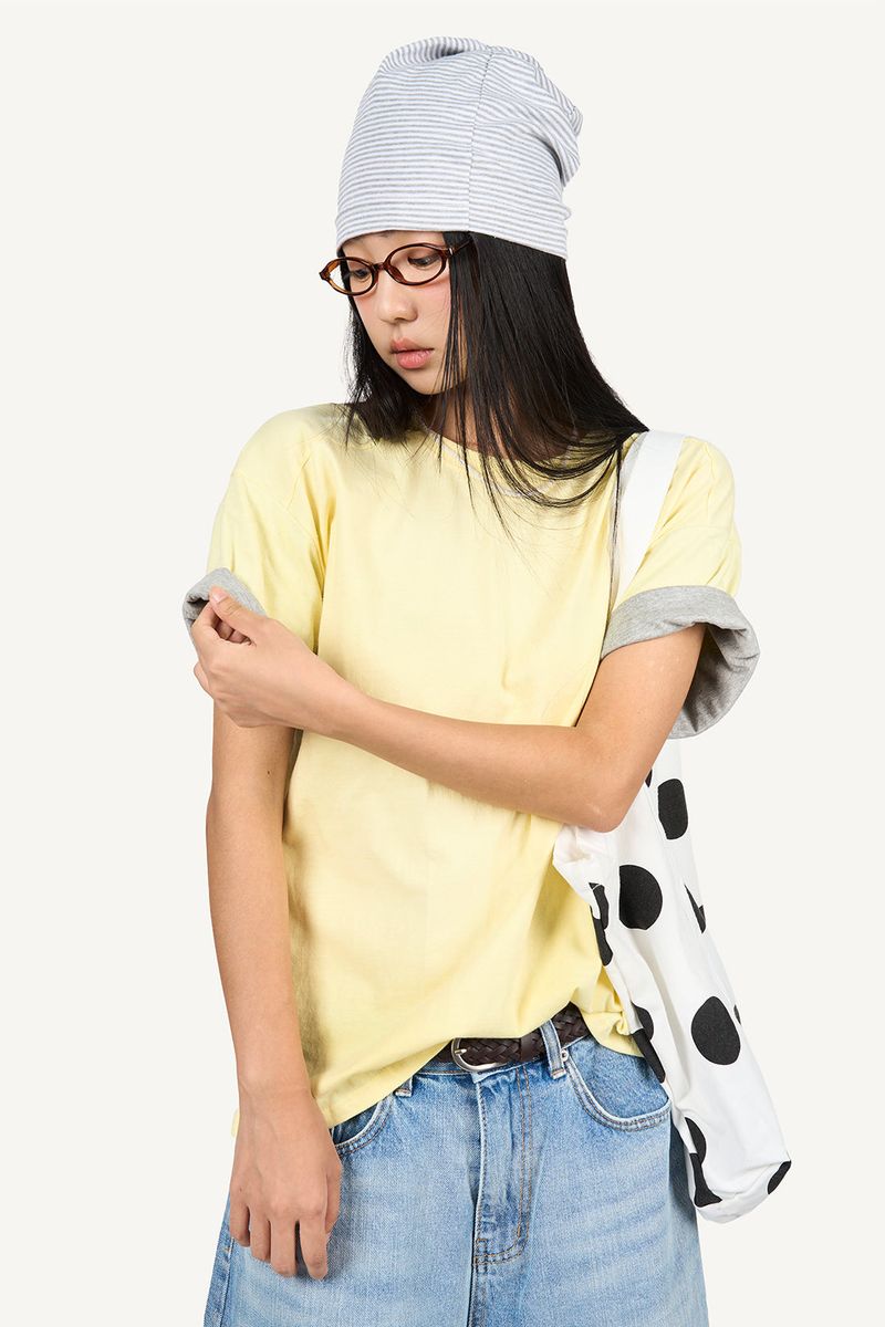 Raucohouse（ラウコハウス）の「Lolly Color Matching Roll-up T-shirt（Tops）」