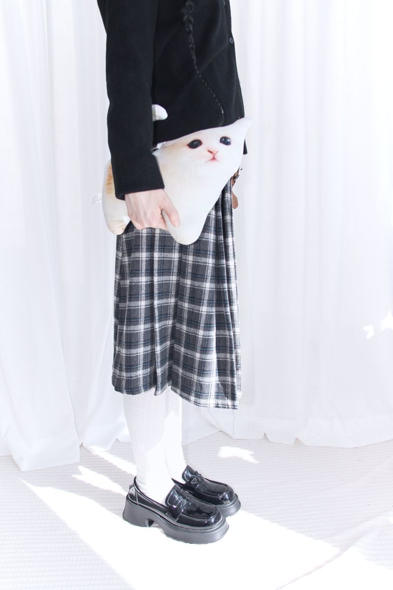 aoyu(アオユ)の「wool banding checkered midi skirt(Skirts)」
