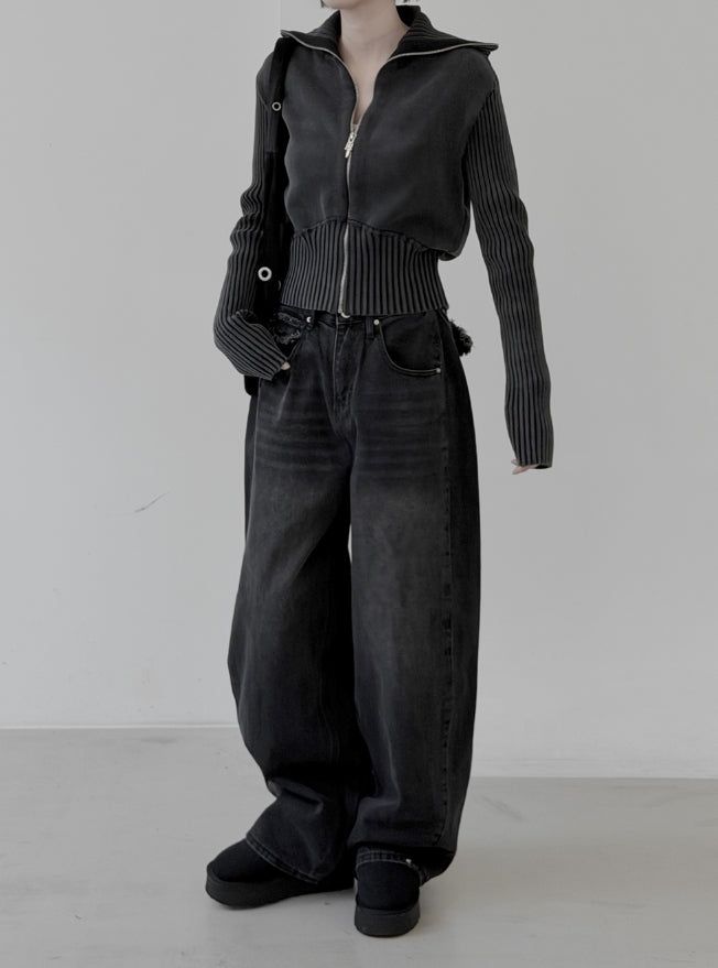 Vintage Studded Pocket Denim Pants