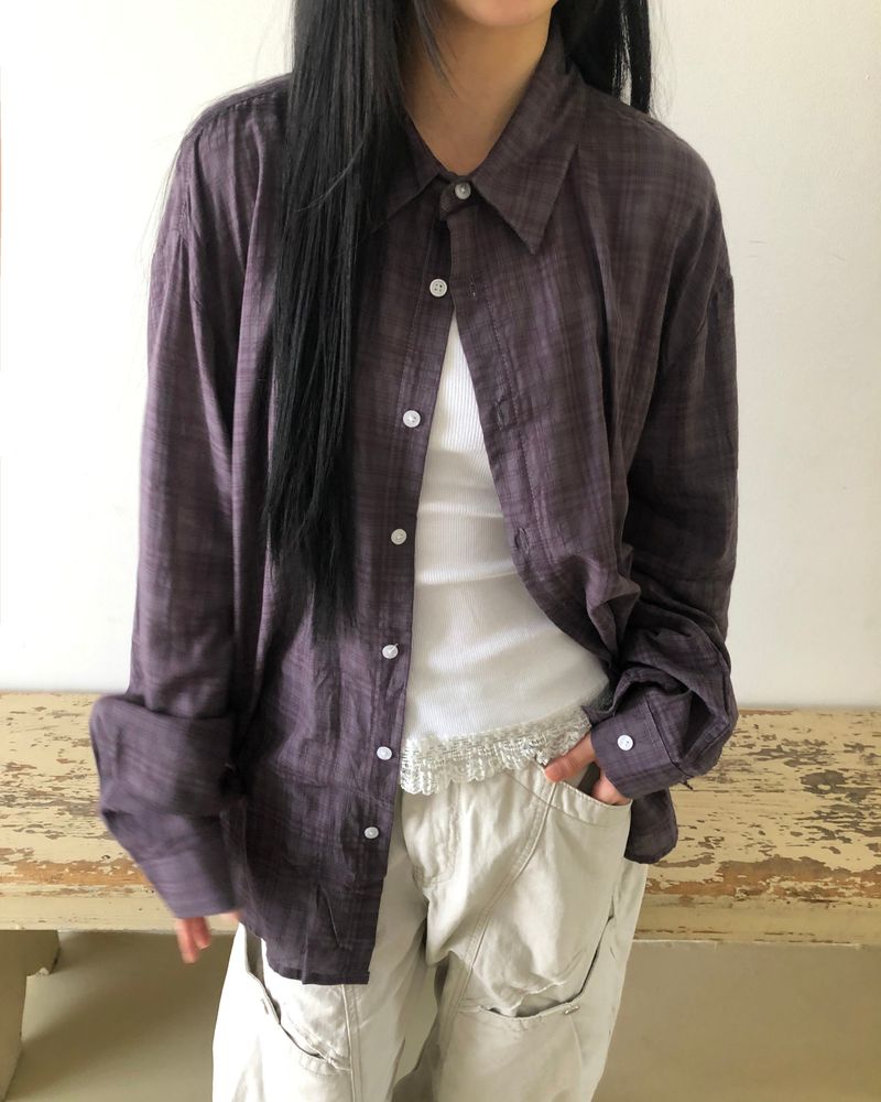 WONDER WONDER(ワンダーワンダー)の「Elnia Check Long Sleeve Shirt(Tops)」