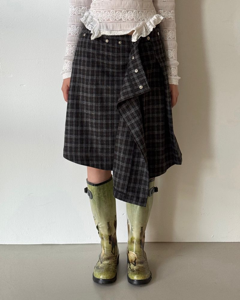 fungus(ファンガス)の「Open Structure Check Skirt(Skirts)」