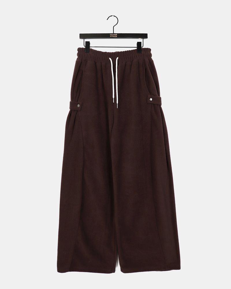 Pingti Side Snap Fleece Wide Pants