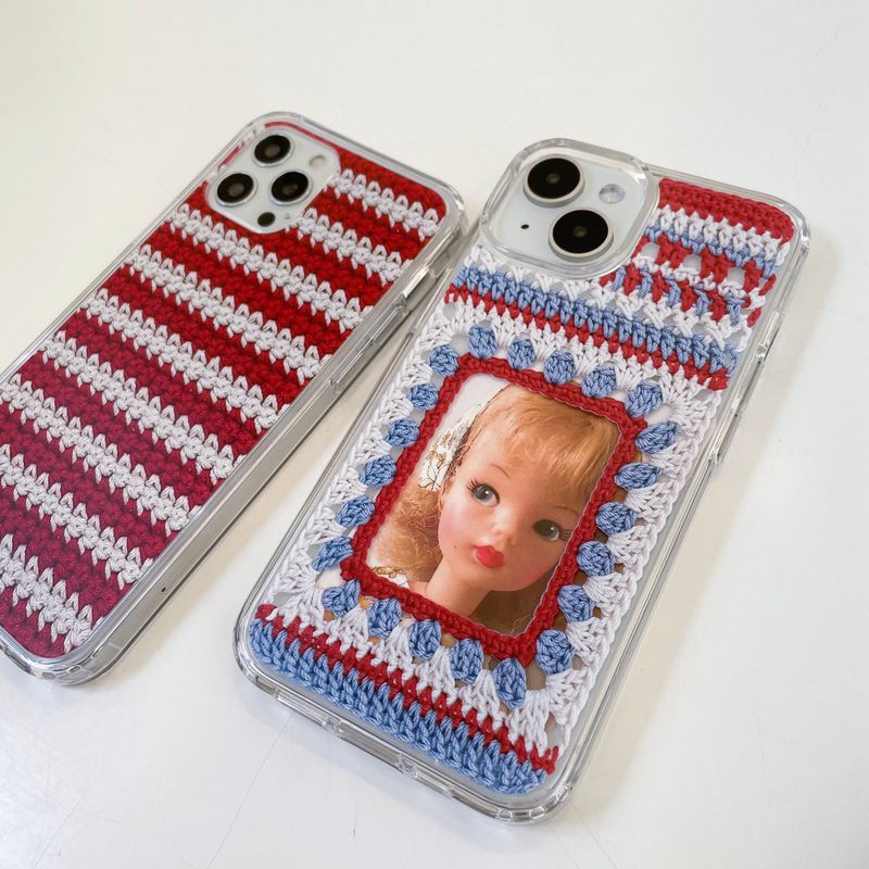 MOTIF FRAME HARD JELL CASE_RED & WHITE