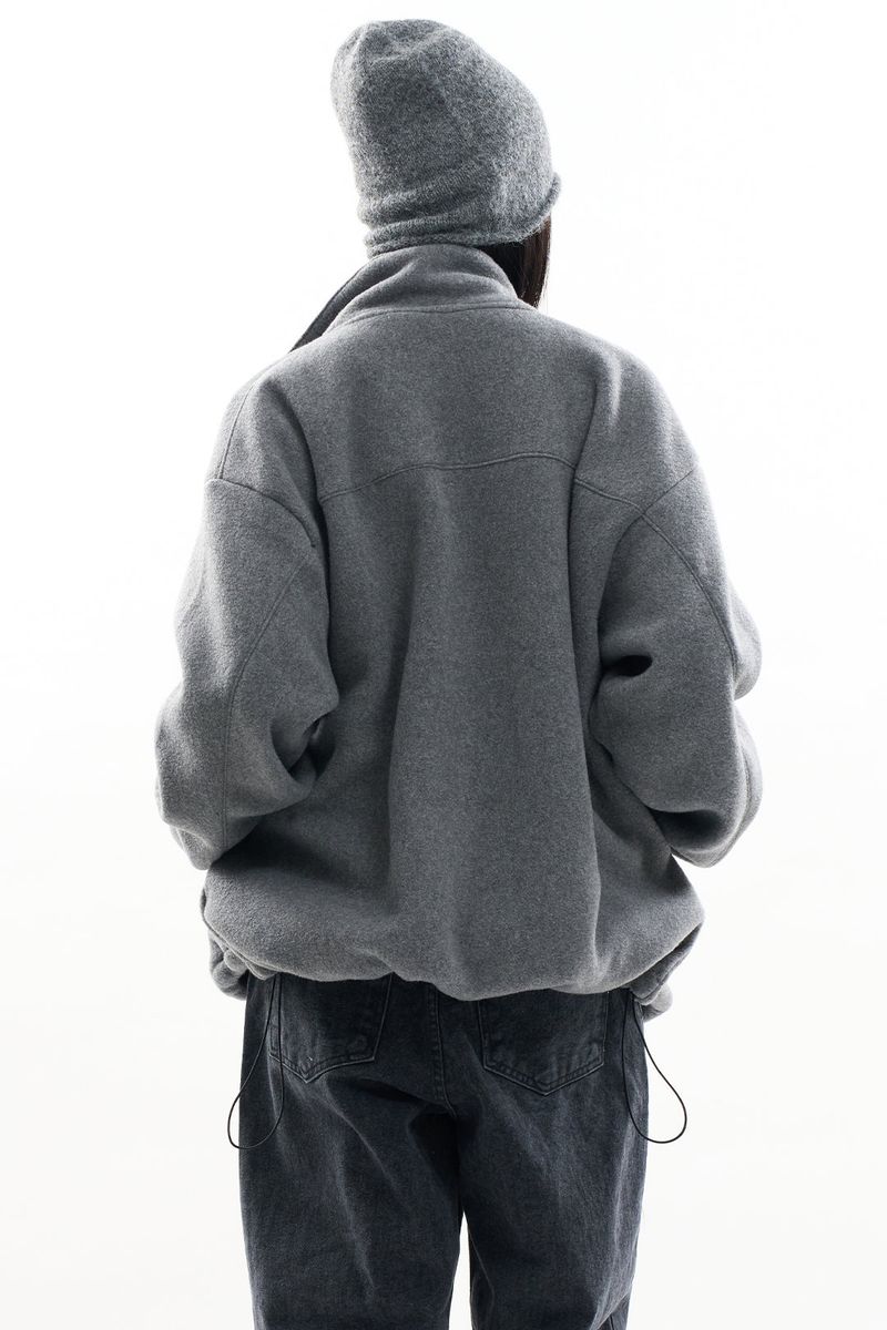 Mockneck low warm fleece zip-up