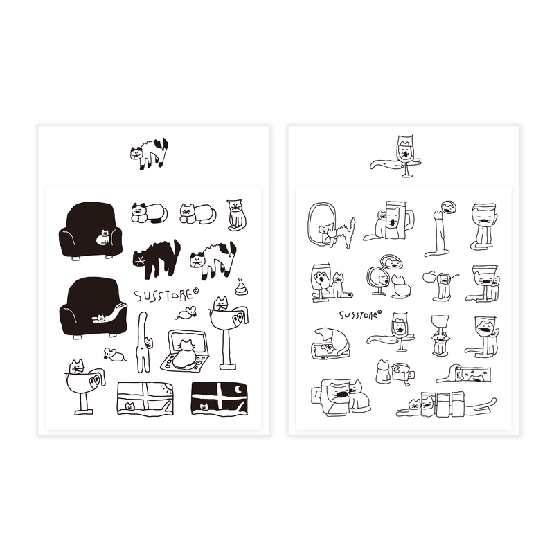 Cat's Day Seal Sticker (2 set)