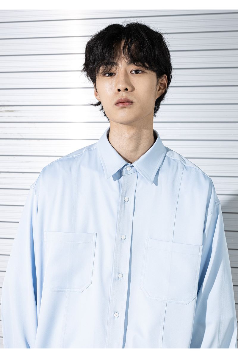 MASSNOUN（マスノウン）の「SILKY INCISON PLEATS SHIRTS（Tops）」