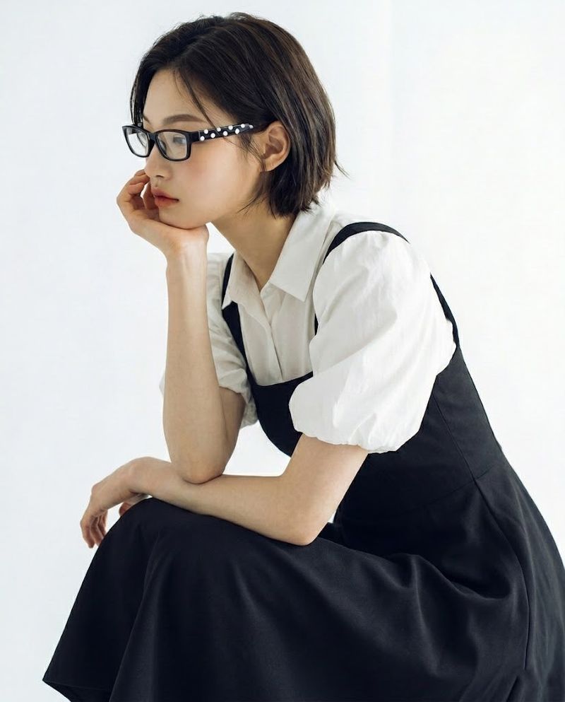 DOT SQUARE GLASSES (2COLOR)