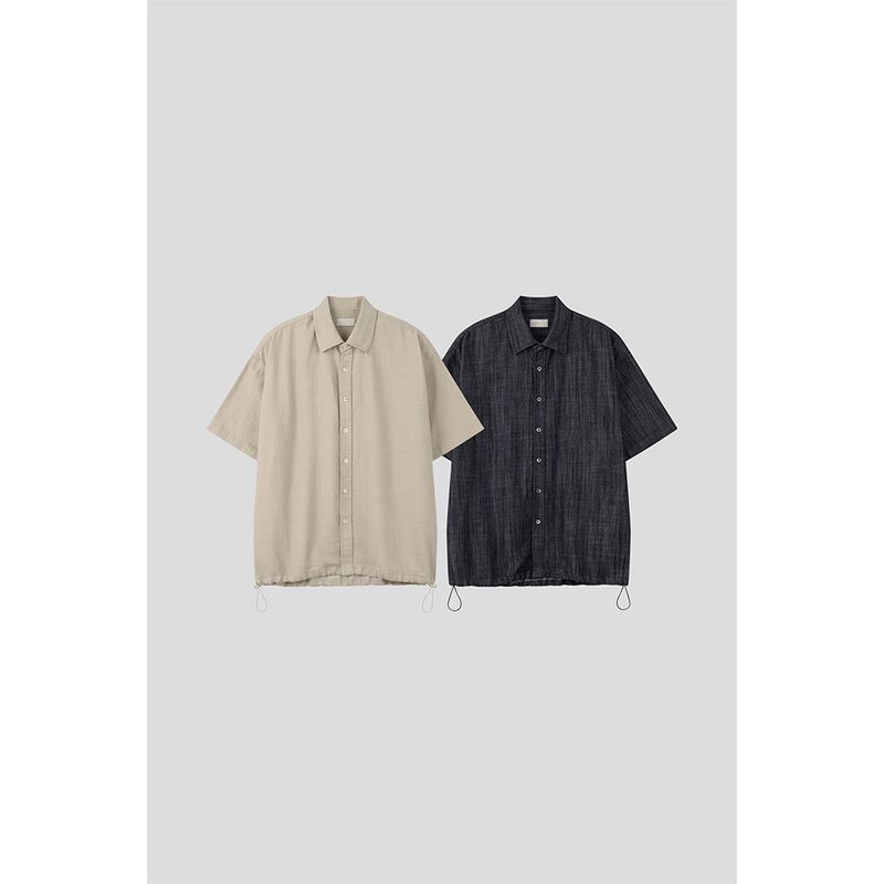 [SET UP] Premium linen string denim shirts (2color)