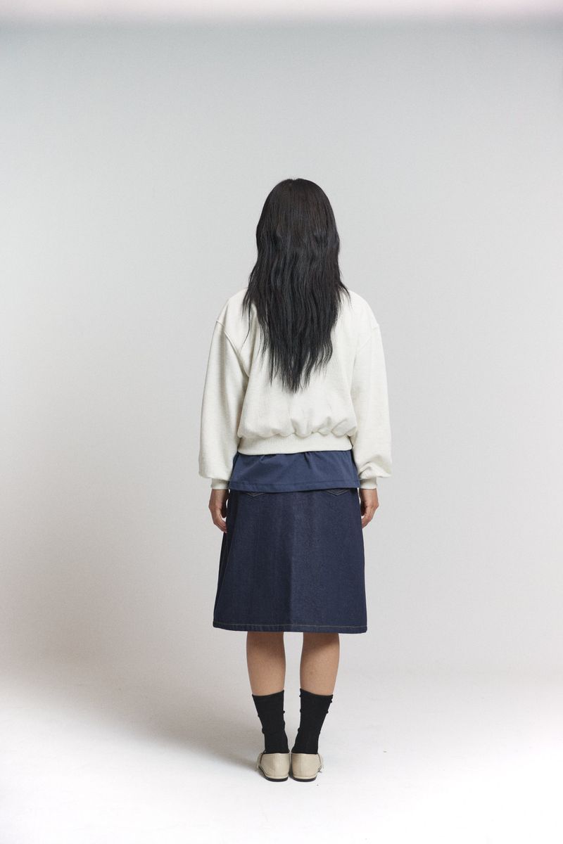 U-neck crop sweatshirt / Oatmeal