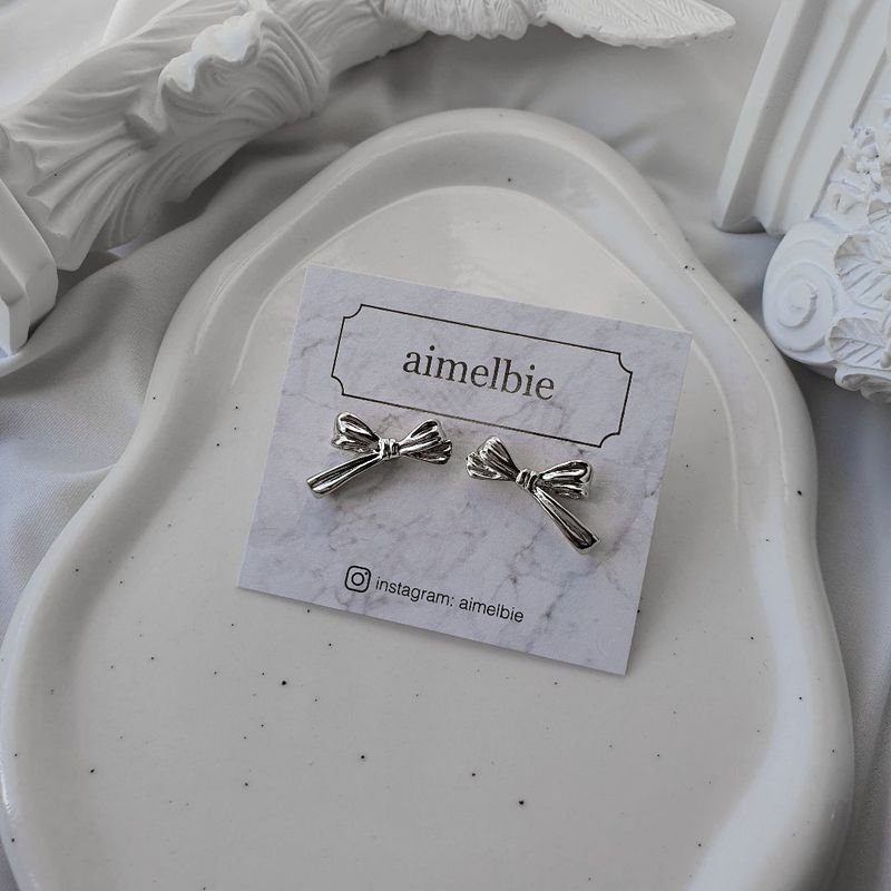 [Choi Yena, IVE Leeseo Piercing] Dalia Ribbon Piercing - Silver Color