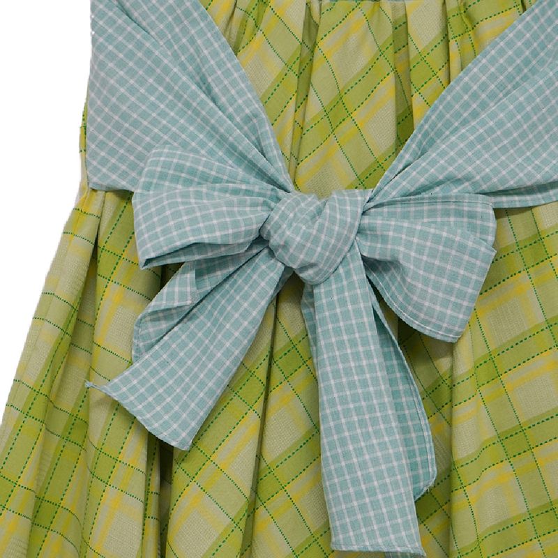 Check Tie Skirt (yellowish green)