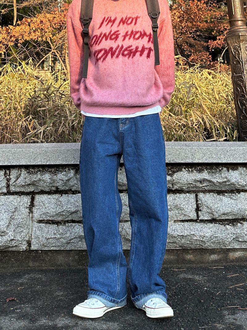 Brush lettering mohair knit
