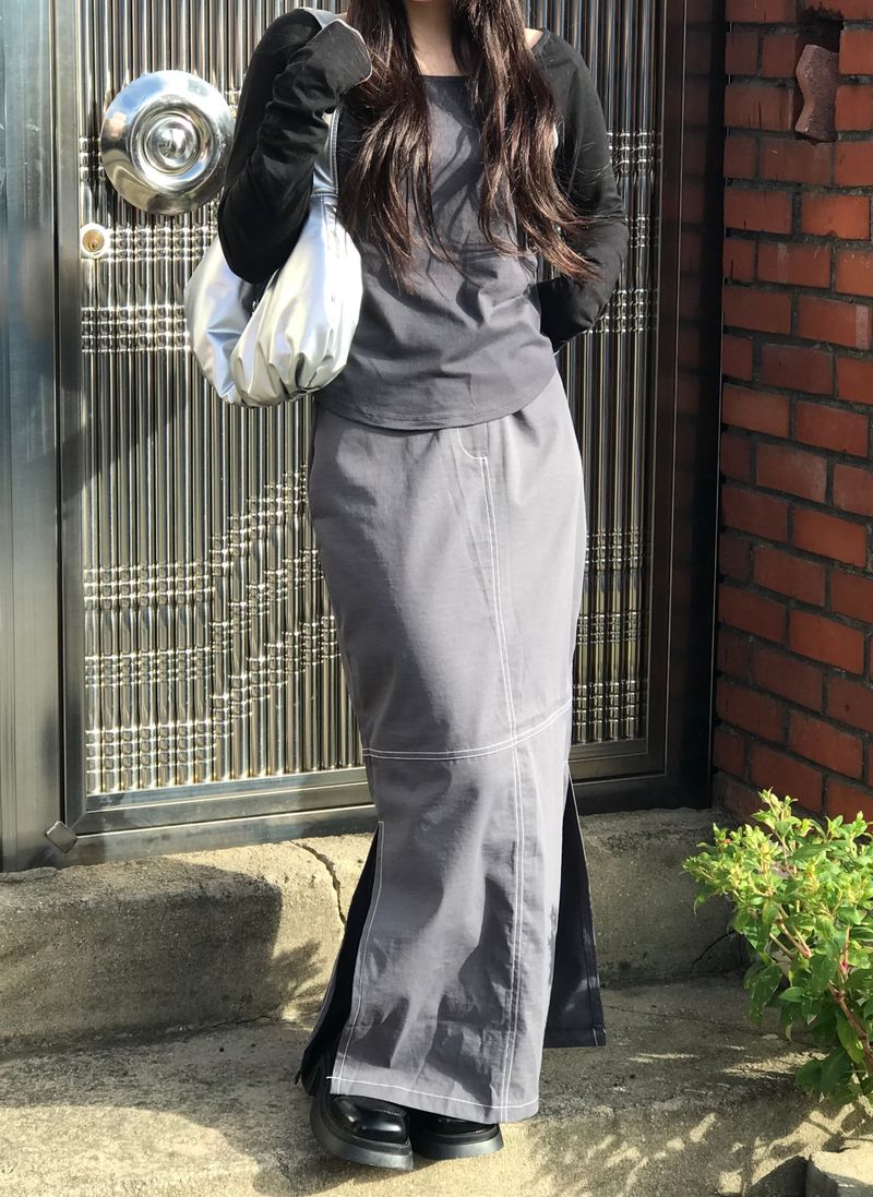 Sombrar slit long skirt
