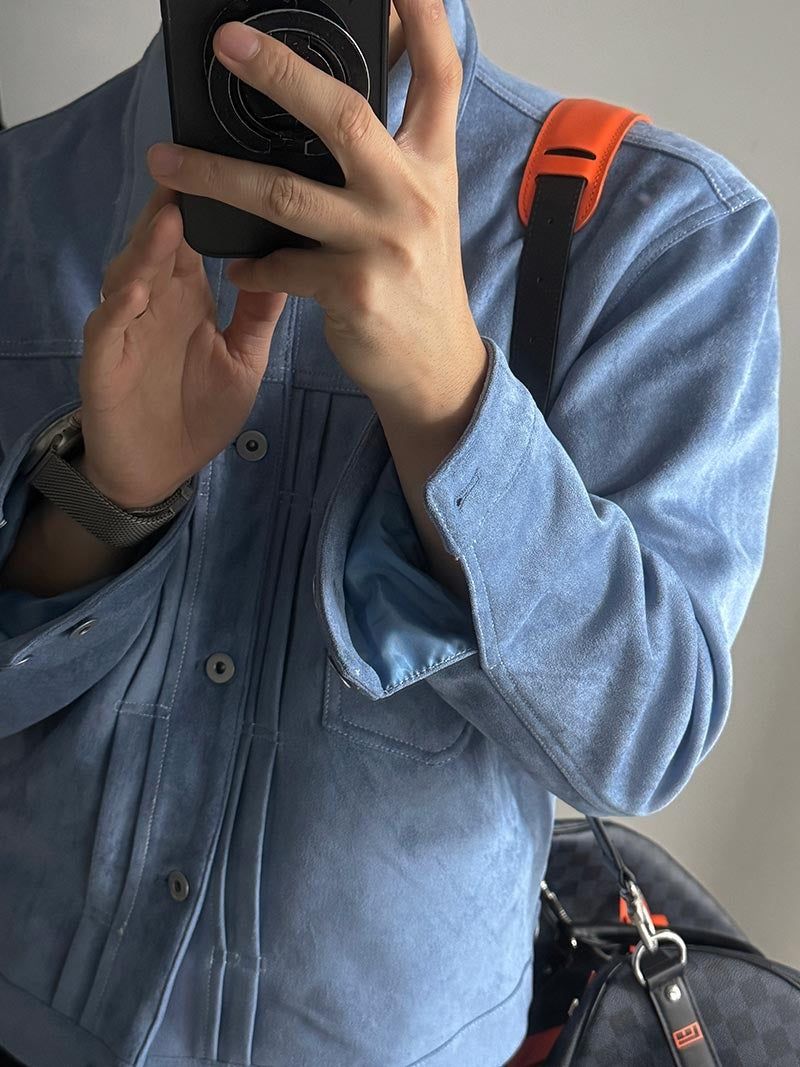 ASCLO Suede Crop Trucker Jacket (4color)