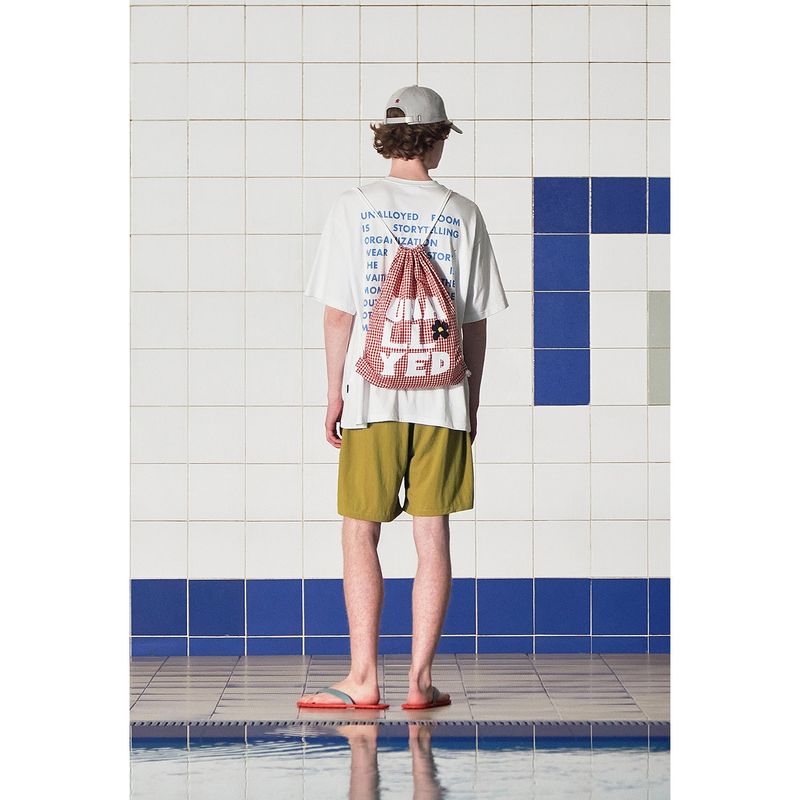 LOGO GINGHAM CHECK GYM SACK / RED