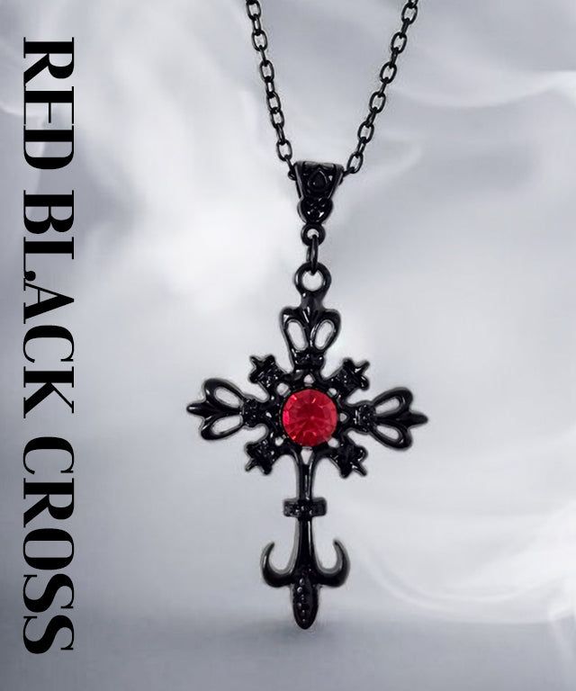 Red Black Cross necklace