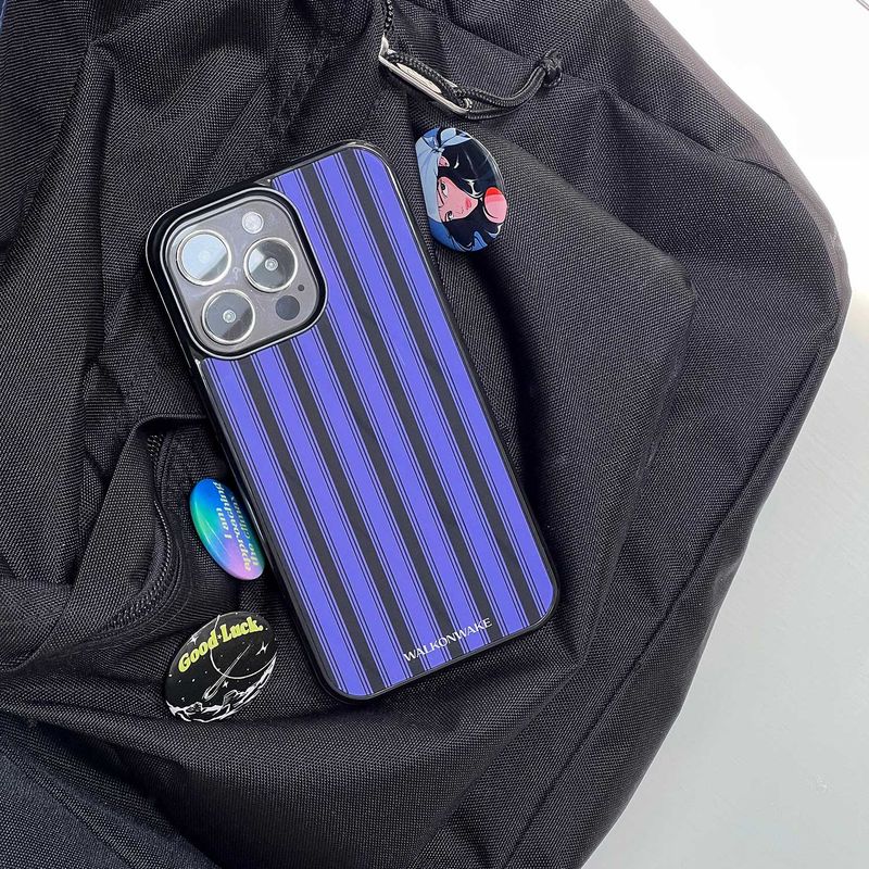  [Magsafe glass] Stripe case(purple)
