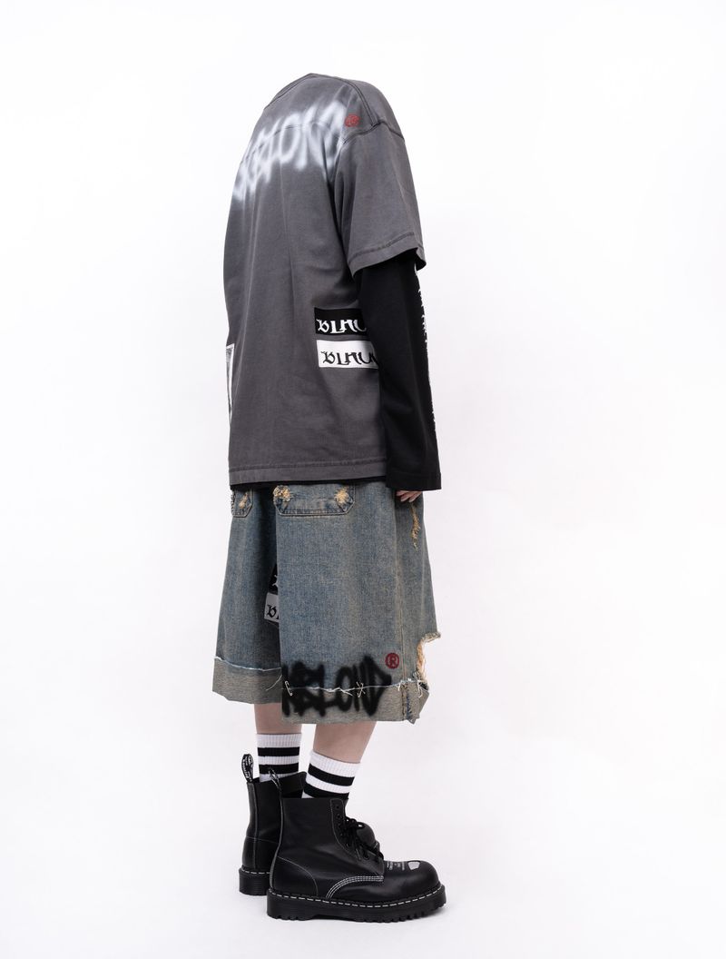 BBD Chaos Patch Pigment T-Shirt (Charcoal)