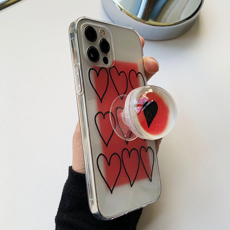 Red - Heart Christmas Phone Case Bead Tok Set