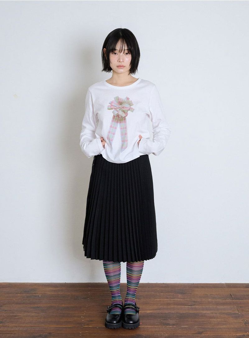 DOUBLE MOOD WRAP PLEATED SKIRT