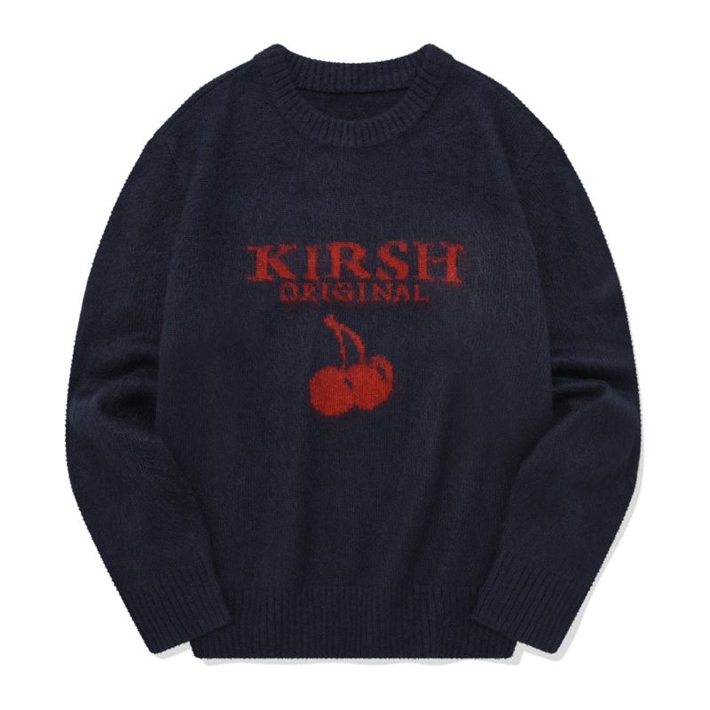 KIRSH（キルシー）の「CHERRY JACQUARD GRAPHIC ROUND KNIT [NAVY]（Tops）」