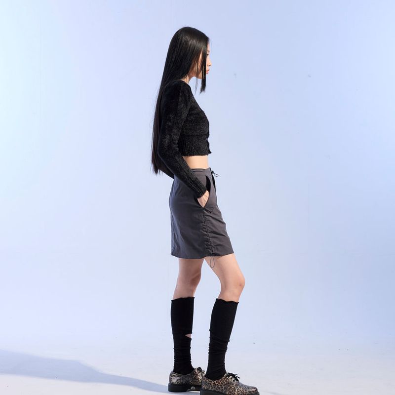 スクエアネック クロップ カーディガン