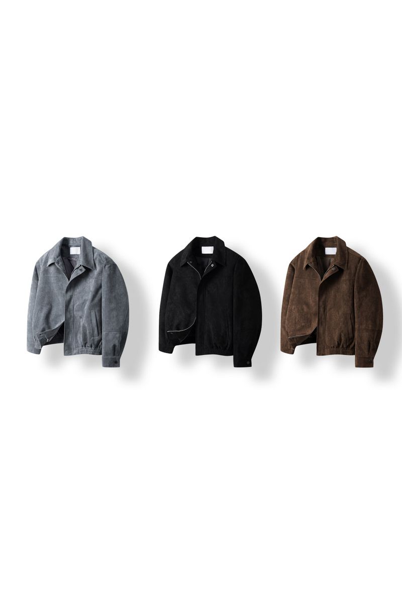 low cropped suede jacket (3colors)
