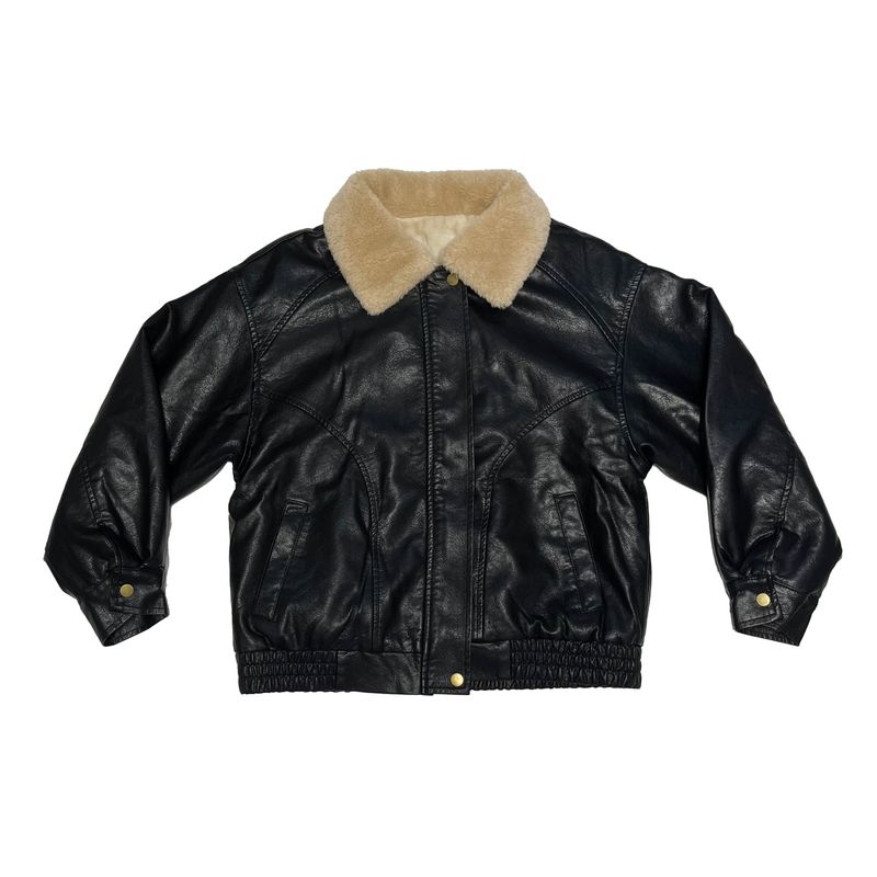 Vintage fur leather jacket