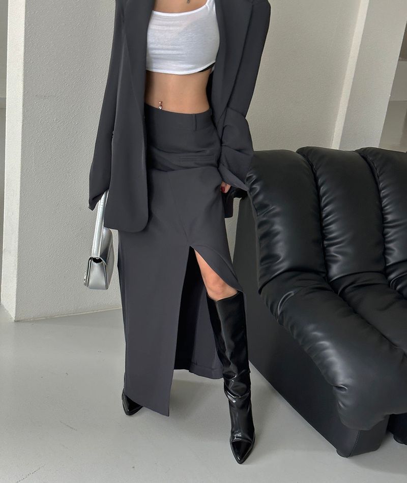 mega deep slit maxi long skirt