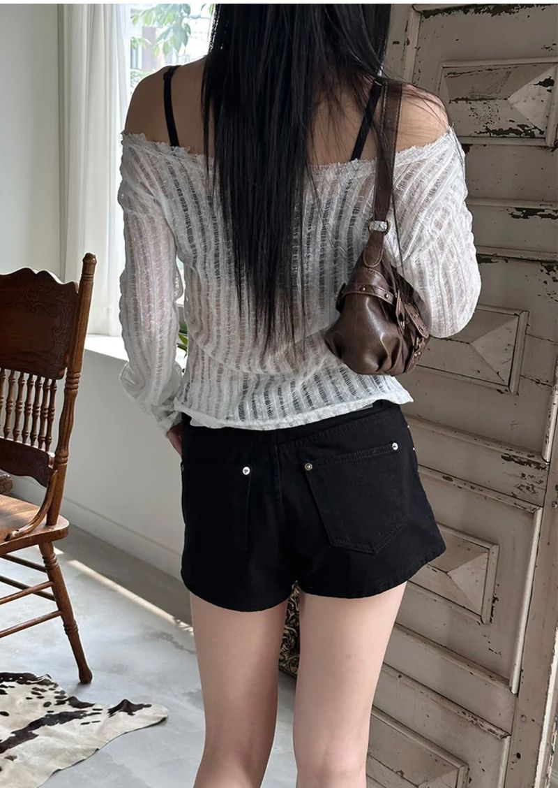 Stud cotton short pants(2color)