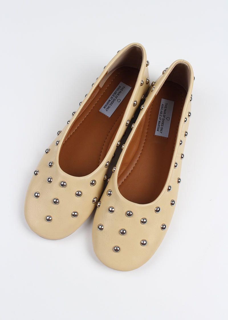 STUD BALL FLAT SHOES