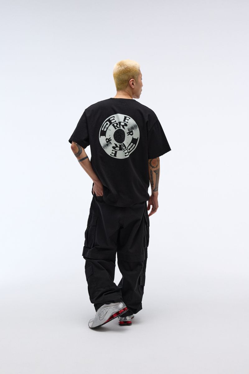 EEERRR Record artwork damage washing T-shirt (Black)